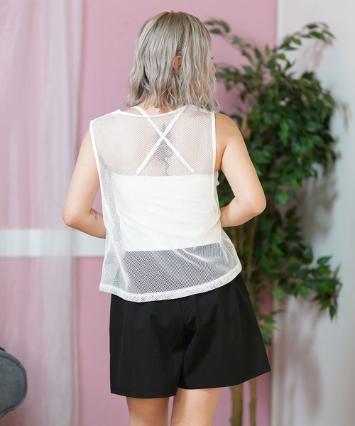 GYDA(ジェイダ)の「GYDA/ジェイダ メッシュノースリーブトップス+タンキニ4テンセット 404830(水着・レディース・ホワイト/ブラック・11号/9号/7号)」の12枚目の写真