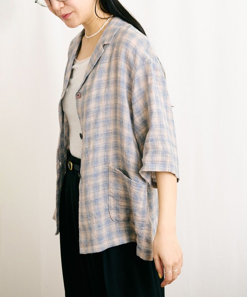 fig Ｌondon（フィグロンドン）の「OMBRE CHECK shirt（シャツ/ブラウス・レディース・ベージュ・FREE）」の6枚目の写真