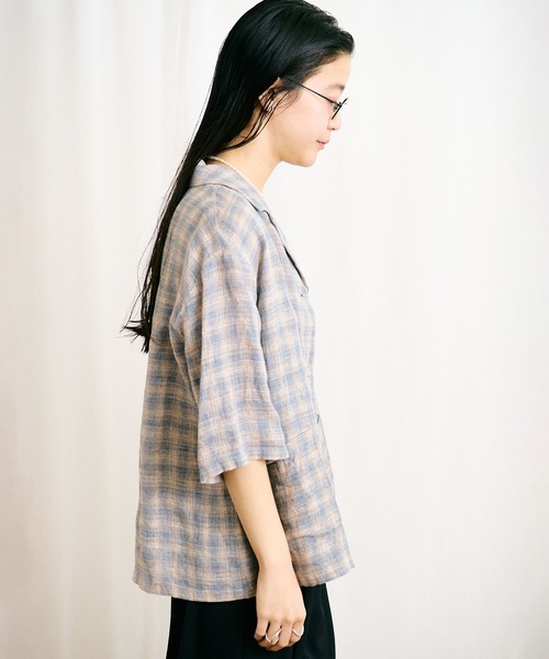 fig Ｌondon（フィグロンドン）の「OMBRE CHECK shirt（シャツ/ブラウス・レディース・ベージュ・FREE）」の7枚目の写真