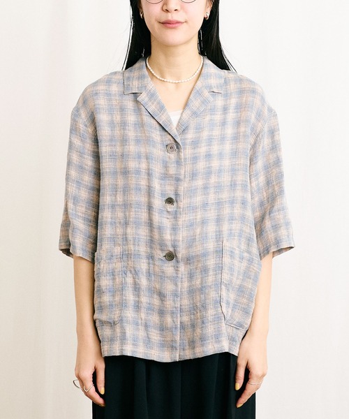 fig Ｌondon（フィグロンドン）の「OMBRE CHECK shirt（シャツ/ブラウス・レディース・ベージュ・FREE）」の19枚目の写真