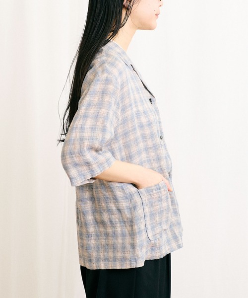 fig Ｌondon（フィグロンドン）の「OMBRE CHECK shirt（シャツ/ブラウス・レディース・ベージュ・FREE）」の20枚目の写真
