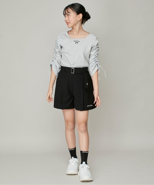 JENNI love(ジェニィラブ)の「ラメテレコそでドロストロンT(Tシャツ/カットソー・キッズ・グレー/オフホワイト/ピンク・160cm/150cm/140cm/130cm)」の10枚目の写真