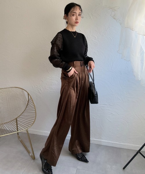 deux amour(ドゥーザムール)の「袖ドットトップス(その他トップス・レディース・グレー/ブラック/ネイビー/ホワイト・FREE)」の22枚目の写真