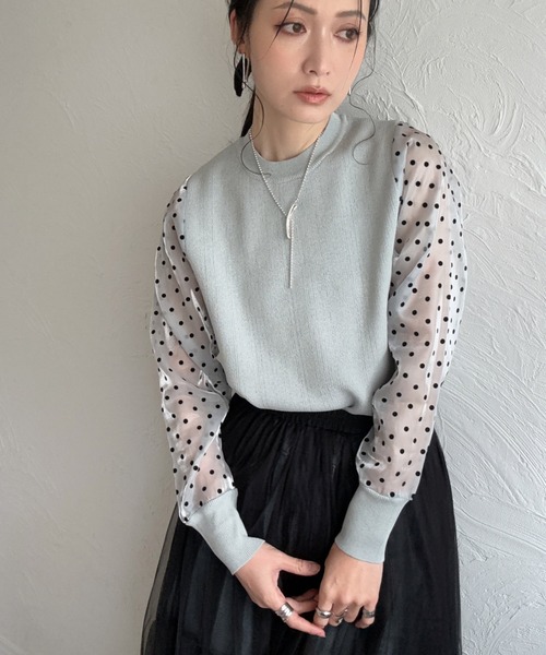 deux amour(ドゥーザムール)の「袖ドットトップス(その他トップス・レディース・グレー/ブラック/ネイビー/ホワイト・FREE)」の20枚目の写真