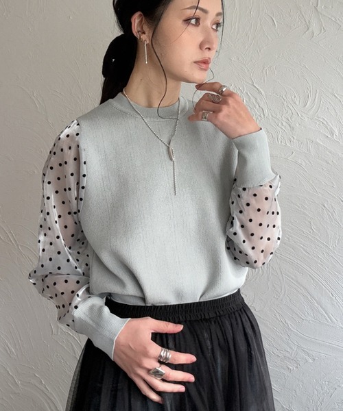 deux amour(ドゥーザムール)の「袖ドットトップス(その他トップス・レディース・グレー/ブラック/ネイビー/ホワイト・FREE)」の17枚目の写真