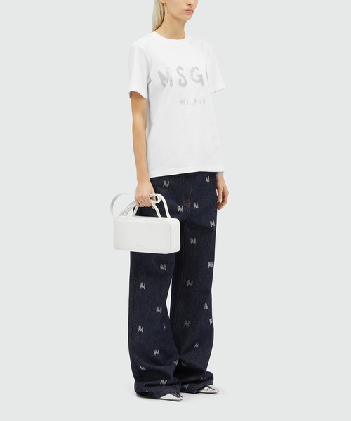 NEW】MSGM ブラッシュロゴTシャツ【GLITTER PRINT】（Tシャツ