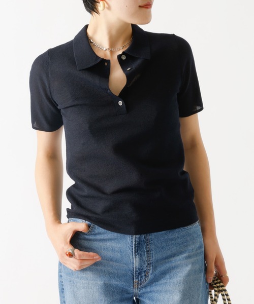 MICA&DEAL(マイカ&ディール)の「【MICA&DEAL/マイカアンドディール】sheer knit polo shirt シアーニットポロシャツ 半袖/ニット/シアー/ポロシャツ【WEB限定】(ニット/セーター・レディース・オフホワイト/グレー/ダークネイビー・フリー)」の3枚目の写真