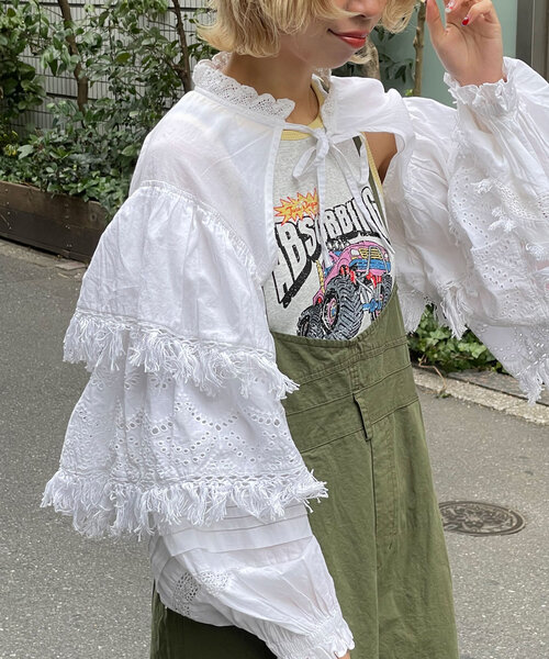 CIAOPANIC（チャオパニック）の「【She desires...】フリンジティアードボレロ（シャツ/ブラウス・レディース・オフホワイト・ONE SIZE）」の5枚目の写真