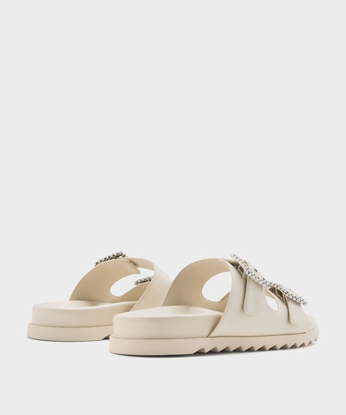CHARLES & KEITH（チャールズ & キース）の「ジェムバックル ダブルストラップサンダル（サンダル・レディース・ブラック系その他2/オフホワイト/シルバー・22.5cm/23cm/23.5cm/24.5cm/25cm/25.5cm/26.5cm）」の10枚目の写真