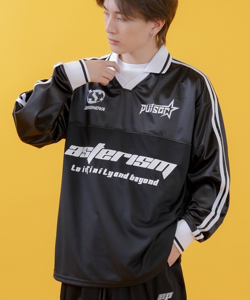 improves(インプローブス)の「グロッシー サッカーゲーム シャツ(Tシャツ/カットソー・メンズ・ネイビー/グレー/ブラック・MEDIUM/LARGE/SMALL)」の2枚目の写真