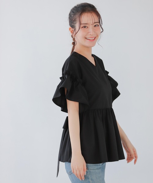 Fit more(フィットモア)の「ウエストリボンベルトドルマンペプラムトップス(その他トップス・レディース・ブラック/ホワイト/ブルー・FREE)」の12枚目の写真