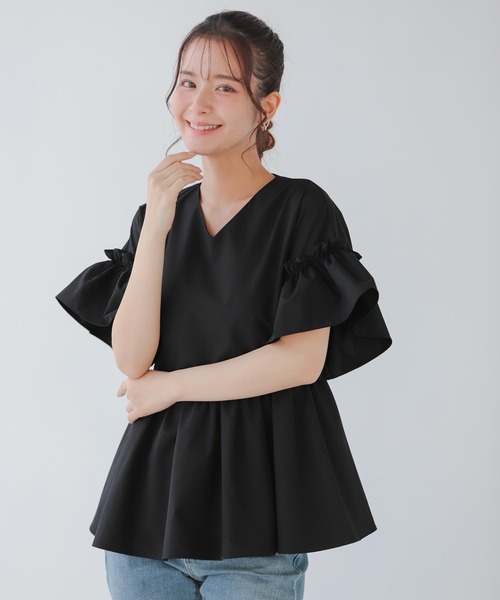 Fit more(フィットモア)の「ウエストリボンベルトドルマンペプラムトップス(その他トップス・レディース・ブラック/ホワイト/ブルー・FREE)」の14枚目の写真