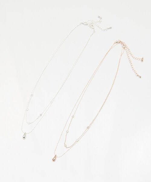 earth music&ecology(アースミュージックアンドエコロジー)の「SET2点ドロップネックレス+ビジューネックレス(ネックレス・レディース・シルバー/ピンク・FREE)」の16枚目の写真