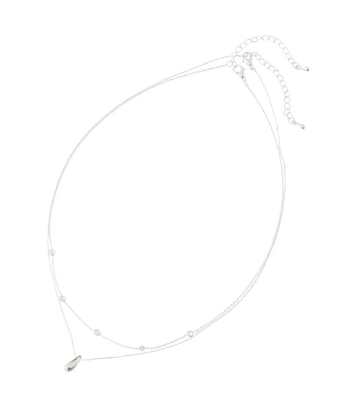 earth music&ecology(アースミュージックアンドエコロジー)の「SET2点ドロップネックレス+ビジューネックレス(ネックレス・レディース・シルバー/ピンク・FREE)」の8枚目の写真