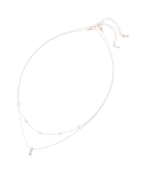 earth music&ecology(アースミュージックアンドエコロジー)の「SET2点ドロップネックレス+ビジューネックレス(ネックレス・レディース・シルバー/ピンク・FREE)」の9枚目の写真