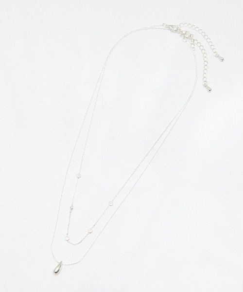 earth music&ecology(アースミュージックアンドエコロジー)の「SET2点ドロップネックレス+ビジューネックレス(ネックレス・レディース・シルバー/ピンク・FREE)」の5枚目の写真