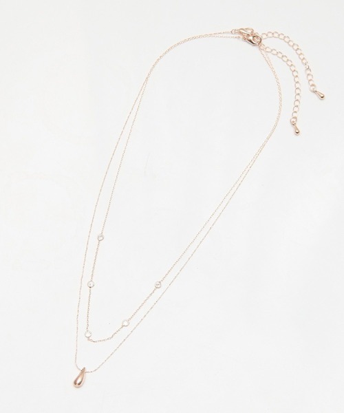 earth music&ecology(アースミュージックアンドエコロジー)の「SET2点ドロップネックレス+ビジューネックレス(ネックレス・レディース・シルバー/ピンク・FREE)」の6枚目の写真