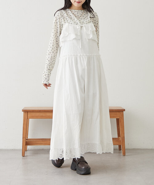 w closet(ダブルクローゼット)の「フラワーレースジャガードプルオーバー(Tシャツ/カットソー・レディース・オフホワイト/アイボリー/ピンク・FREE)」の21枚目の写真
