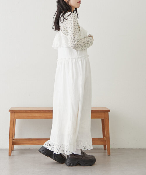 w closet(ダブルクローゼット)の「フラワーレースジャガードプルオーバー(Tシャツ/カットソー・レディース・オフホワイト/アイボリー/ピンク・FREE)」の22枚目の写真