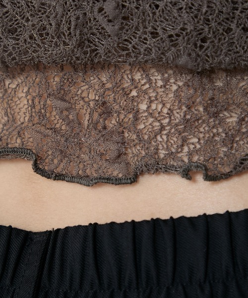 le ELMi(ルエルミ)の「Sheer lace compact t-shirt / シアーレースコンパクトTシャツ(Tシャツ/カットソー・レディース・ブラック/ブラウン/オフホワイト/ブルー・FREE)」の14枚目の写真