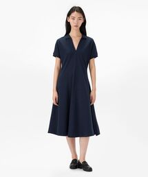 リヨセルオープンネックミディワンピース