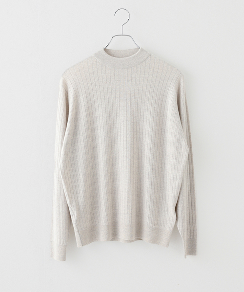 JOHN SMEDLEY(ジョンスメドレー)の「JOHN SMEDLEY (ジョンスメドレー) A4715 RIB MOCK NECK 30G(ニット/セーター・メンズ・チャコールグレー/ライトグレー/ブラック/ベージュ・MEDIUM/LARGE)」の3枚目の写真