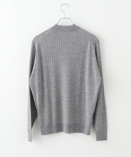 JOHN SMEDLEY(ジョンスメドレー)の「JOHN SMEDLEY (ジョンスメドレー) A4715 RIB MOCK NECK 30G(ニット/セーター・メンズ・チャコールグレー/ライトグレー/ブラック/ベージュ・MEDIUM/LARGE)」の8枚目の写真