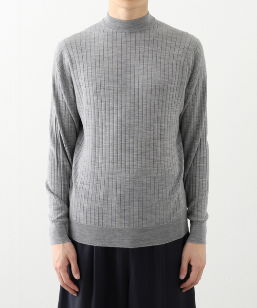 JOHN SMEDLEY(ジョンスメドレー)の「JOHN SMEDLEY (ジョンスメドレー) A4715 RIB MOCK NECK 30G(ニット/セーター・メンズ・チャコールグレー/ライトグレー/ブラック/ベージュ・MEDIUM/LARGE)」の13枚目の写真