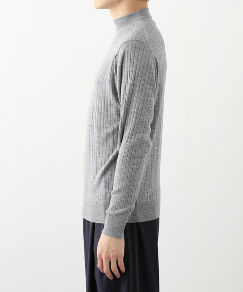 JOHN SMEDLEY(ジョンスメドレー)の「JOHN SMEDLEY (ジョンスメドレー) A4715 RIB MOCK NECK 30G(ニット/セーター・メンズ・チャコールグレー/ライトグレー/ブラック/ベージュ・MEDIUM/LARGE)」の14枚目の写真