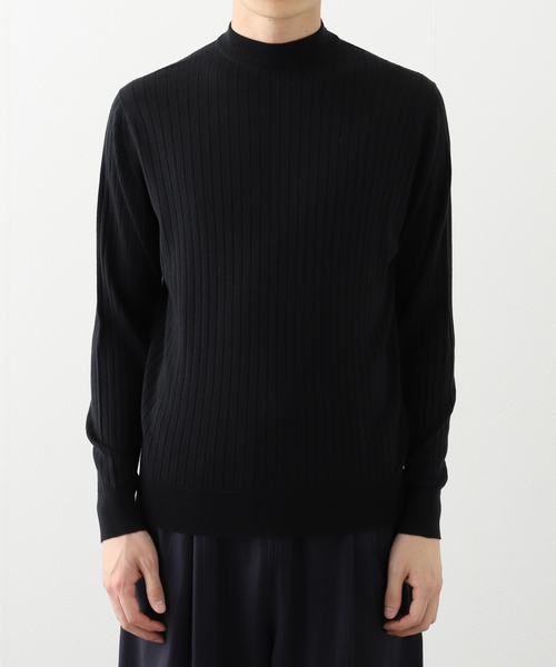 JOHN SMEDLEY(ジョンスメドレー)の「JOHN SMEDLEY (ジョンスメドレー) A4715 RIB MOCK NECK 30G(ニット/セーター・メンズ・チャコールグレー/ライトグレー/ブラック/ベージュ・MEDIUM/LARGE)」の5枚目の写真