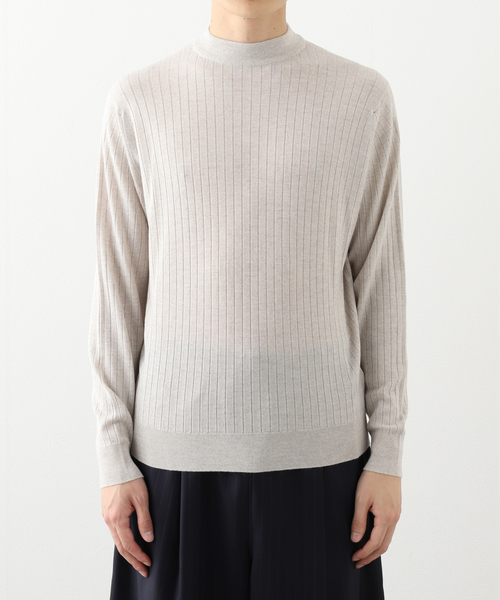 JOHN SMEDLEY(ジョンスメドレー)の「JOHN SMEDLEY (ジョンスメドレー) A4715 RIB MOCK NECK 30G(ニット/セーター・メンズ・チャコールグレー/ライトグレー/ブラック/ベージュ・MEDIUM/LARGE)」の6枚目の写真
