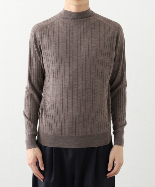 JOHN SMEDLEY(ジョンスメドレー)の「JOHN SMEDLEY (ジョンスメドレー) A4715 RIB MOCK NECK 30G(ニット/セーター・メンズ・チャコールグレー/ライトグレー/ブラック/ベージュ・MEDIUM/LARGE)」の7枚目の写真