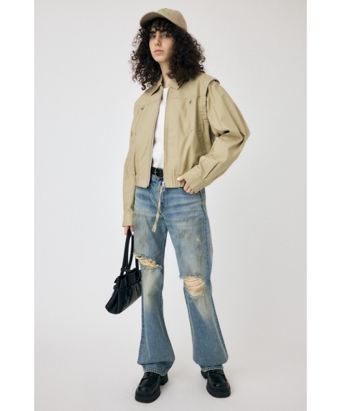 MOUSSY(マウジー)の「2WAY ジャケット(ブルゾン・レディース・オフホワイト/ベージュ/ダークネイビー・FREE)」の5枚目の写真