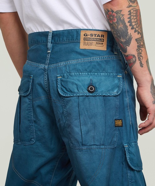 G-STAR（ジースター）の「BEND 3D CARGO LOOSE JEANS/立体裁断ルーズカーゴジーンズ/ワイドデニムパンツ（デニムパンツ・メンズ・インディゴブルー・32/30/30/30/28/30/34/30/31/30/33/30）」の5枚目の写真
