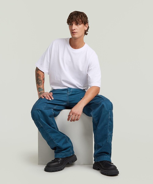 G-STAR（ジースター）の「BEND 3D CARGO LOOSE JEANS/立体裁断ルーズカーゴジーンズ/ワイドデニムパンツ（デニムパンツ・メンズ・インディゴブルー・32/30/30/30/28/30/34/30/31/30/33/30）」の3枚目の写真
