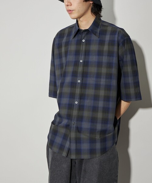 CITEN(シテン)の「<CITEN>チェックスタンダードシャツ ショートスリーブ(シャツ/ブラウス・メンズ・ダークグレー・S/M/L)」の2枚目の写真