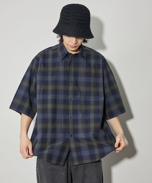 CITEN(シテン)の「<CITEN>チェックスタンダードシャツ ショートスリーブ(シャツ/ブラウス・メンズ・ダークグレー・S/M/L)」の3枚目の写真