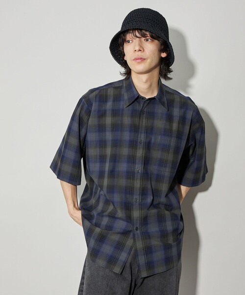 CITEN(シテン)の「<CITEN>チェックスタンダードシャツ ショートスリーブ(シャツ/ブラウス・メンズ・ダークグレー・S/M/L)」の4枚目の写真