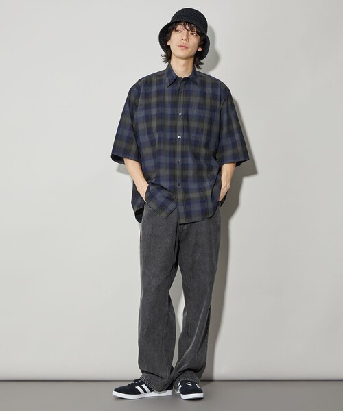 CITEN(シテン)の「<CITEN>チェックスタンダードシャツ ショートスリーブ(シャツ/ブラウス・メンズ・ダークグレー・S/M/L)」の5枚目の写真