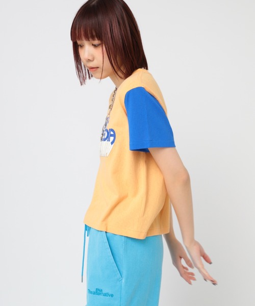 RNA（アールエヌエー）の「M2444 ＨＡＶＥ　Ａ　ＧＯＯＤ　ＭＥＤＩＡ　Ｔ（Tシャツ/カットソー・レディース・ブルー系その他/オレンジ系その他/ホワイト×グレー・MEDIUM）」の7枚目の写真