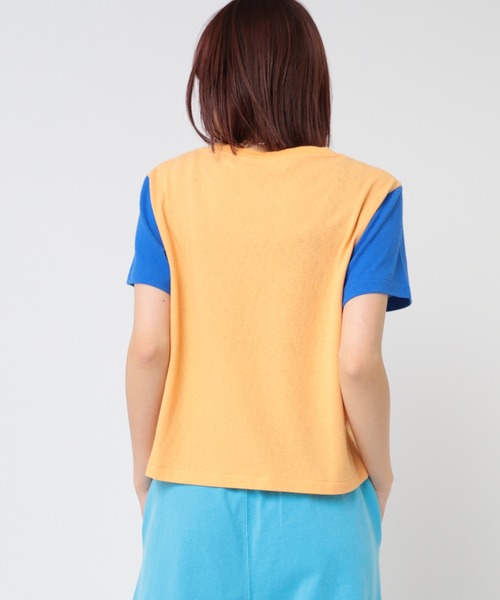 RNA（アールエヌエー）の「M2444 ＨＡＶＥ　Ａ　ＧＯＯＤ　ＭＥＤＩＡ　Ｔ（Tシャツ/カットソー・レディース・ブルー系その他/オレンジ系その他/ホワイト×グレー・MEDIUM）」の8枚目の写真