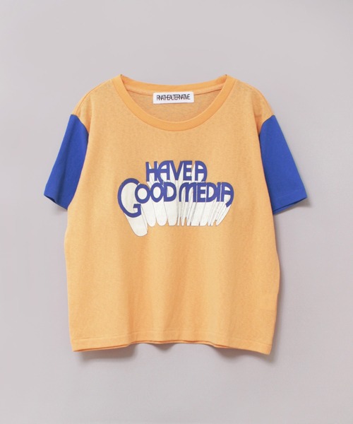 RNA（アールエヌエー）の「M2444 ＨＡＶＥ　Ａ　ＧＯＯＤ　ＭＥＤＩＡ　Ｔ（Tシャツ/カットソー・レディース・ブルー系その他/オレンジ系その他/ホワイト×グレー・MEDIUM）」の9枚目の写真