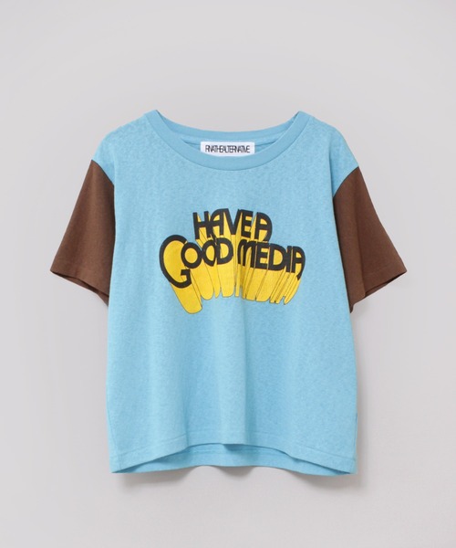 RNA（アールエヌエー）の「M2444 ＨＡＶＥ　Ａ　ＧＯＯＤ　ＭＥＤＩＡ　Ｔ（Tシャツ/カットソー・レディース・ブルー系その他/オレンジ系その他/ホワイト×グレー・MEDIUM）」の6枚目の写真