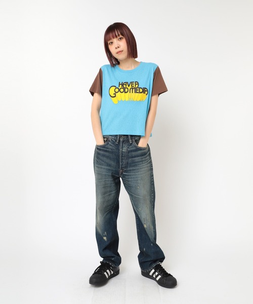 RNA（アールエヌエー）の「M2444 ＨＡＶＥ　Ａ　ＧＯＯＤ　ＭＥＤＩＡ　Ｔ（Tシャツ/カットソー・レディース・ブルー系その他/オレンジ系その他/ホワイト×グレー・MEDIUM）」の14枚目の写真