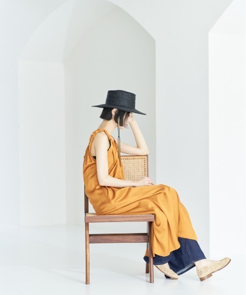 Odds（オッズ）の「ODDS/オッズ　MUGI PORKPIE HAT　ハット　カンカン帽（ハット・レディース・ブラック/ナチュラル・F）」の3枚目の写真