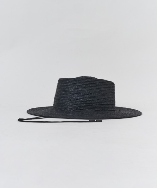 Odds（オッズ）の「ODDS/オッズ　MUGI PORKPIE HAT　ハット　カンカン帽（ハット・レディース・ブラック/ナチュラル・F）」の4枚目の写真