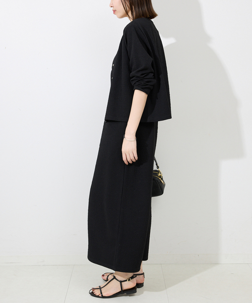 SLOBE IENA(スローブイエナ)の「《2枚セット》ジャージースナップカーディガン×ノースリーブワンピース(ワンピース・レディース・ブラック/ブラウン・FREE)」の9枚目の写真