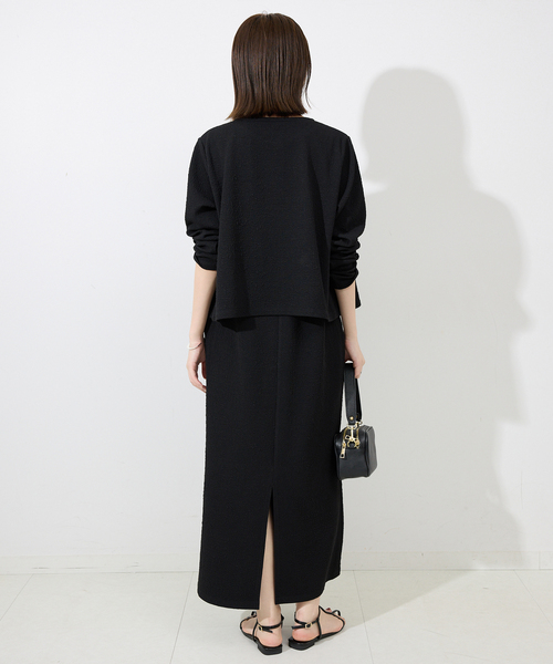 SLOBE IENA(スローブイエナ)の「《2枚セット》ジャージースナップカーディガン×ノースリーブワンピース(ワンピース・レディース・ブラック/ブラウン・FREE)」の10枚目の写真