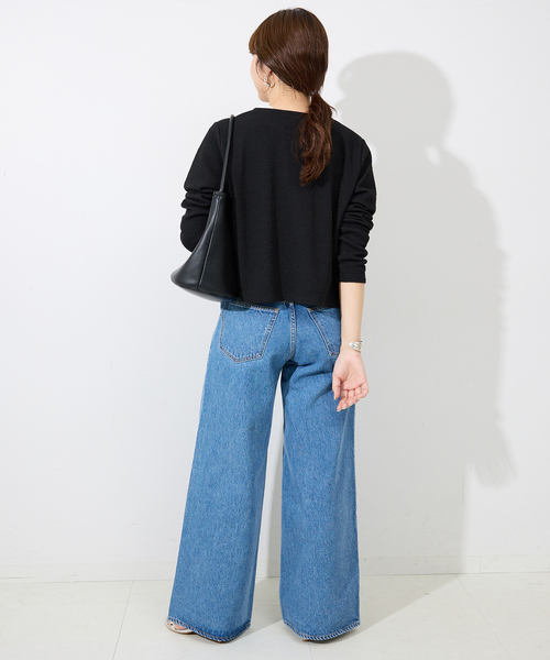 SLOBE IENA(スローブイエナ)の「《2枚セット》ジャージースナップカーディガン×ノースリーブワンピース(ワンピース・レディース・ブラック/ブラウン・FREE)」の12枚目の写真