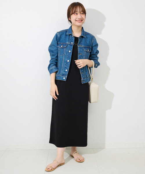 SLOBE IENA(スローブイエナ)の「《2枚セット》ジャージースナップカーディガン×ノースリーブワンピース(ワンピース・レディース・ブラック/ブラウン・FREE)」の15枚目の写真